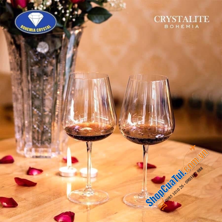 Bộ 6 ly vang đỏ Bohemia Crystal Ardea 540ml uống rượu vang siêu thích