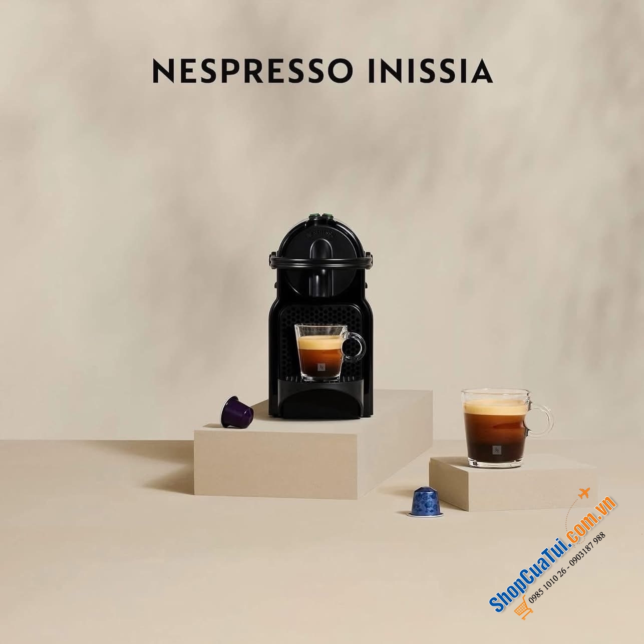Máy pha cà phê viên nén Nespresso De\\\'Longhi EN 80.B màu đen - Made in Ucraina (tặng kèm hộp cà phê 7 viên nén chính hãng).