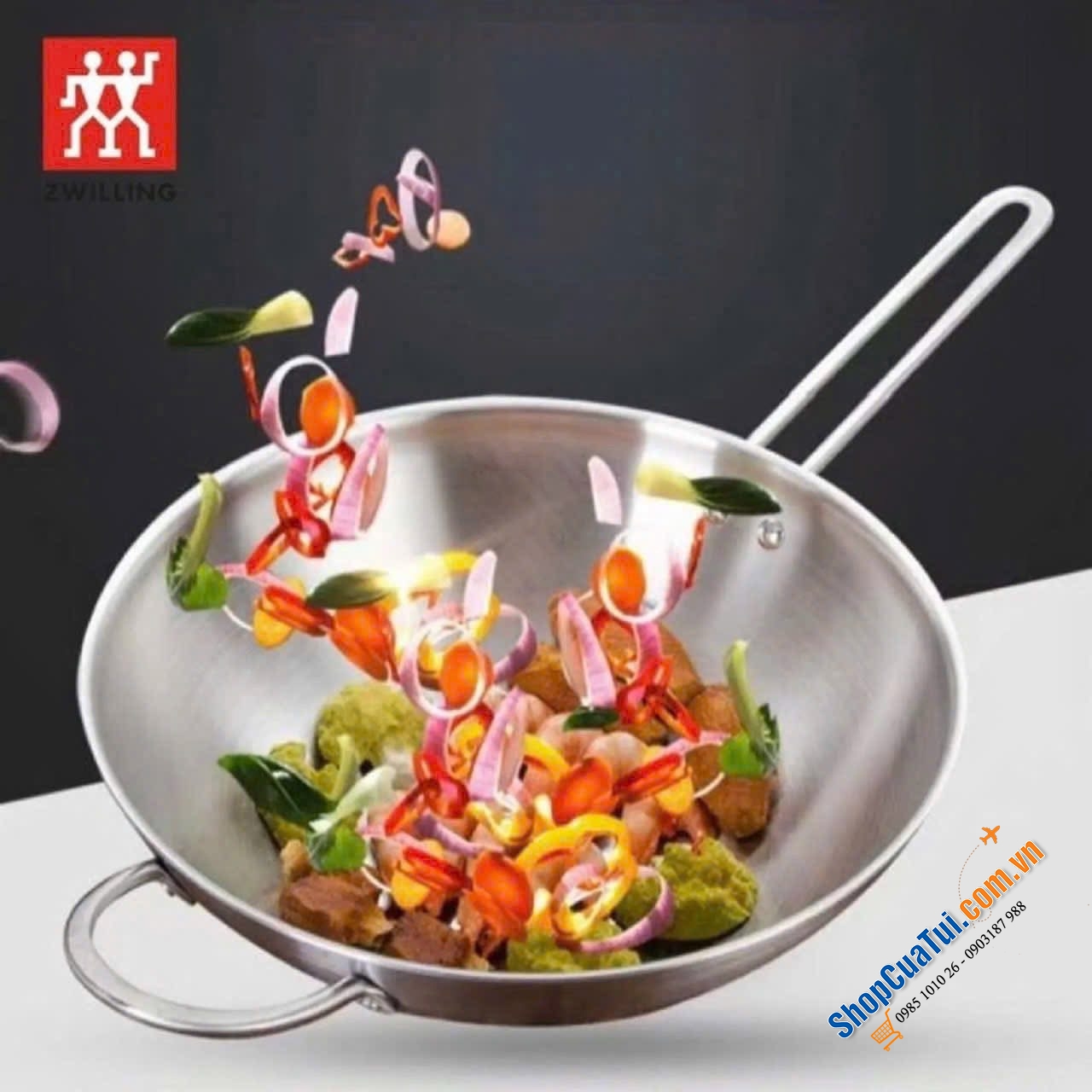 CHẢO XÀO ĐÁY LIỀN ZWILLING  TWIN NOVA III 30CM KÈM VUNG KÍNH.