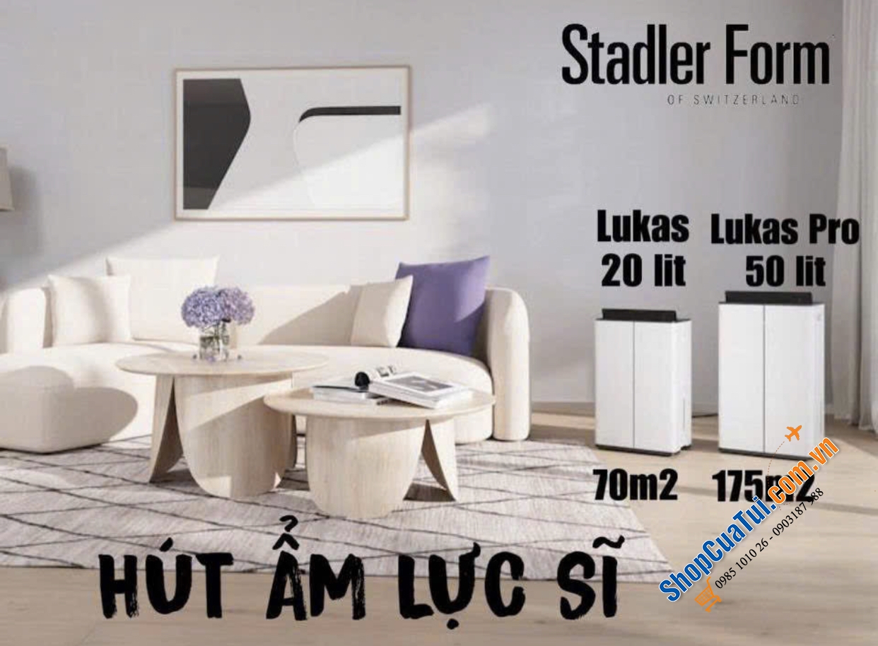 HÚT ẨM STADLER FORM LUKAS 20L cho phòng 70m2.