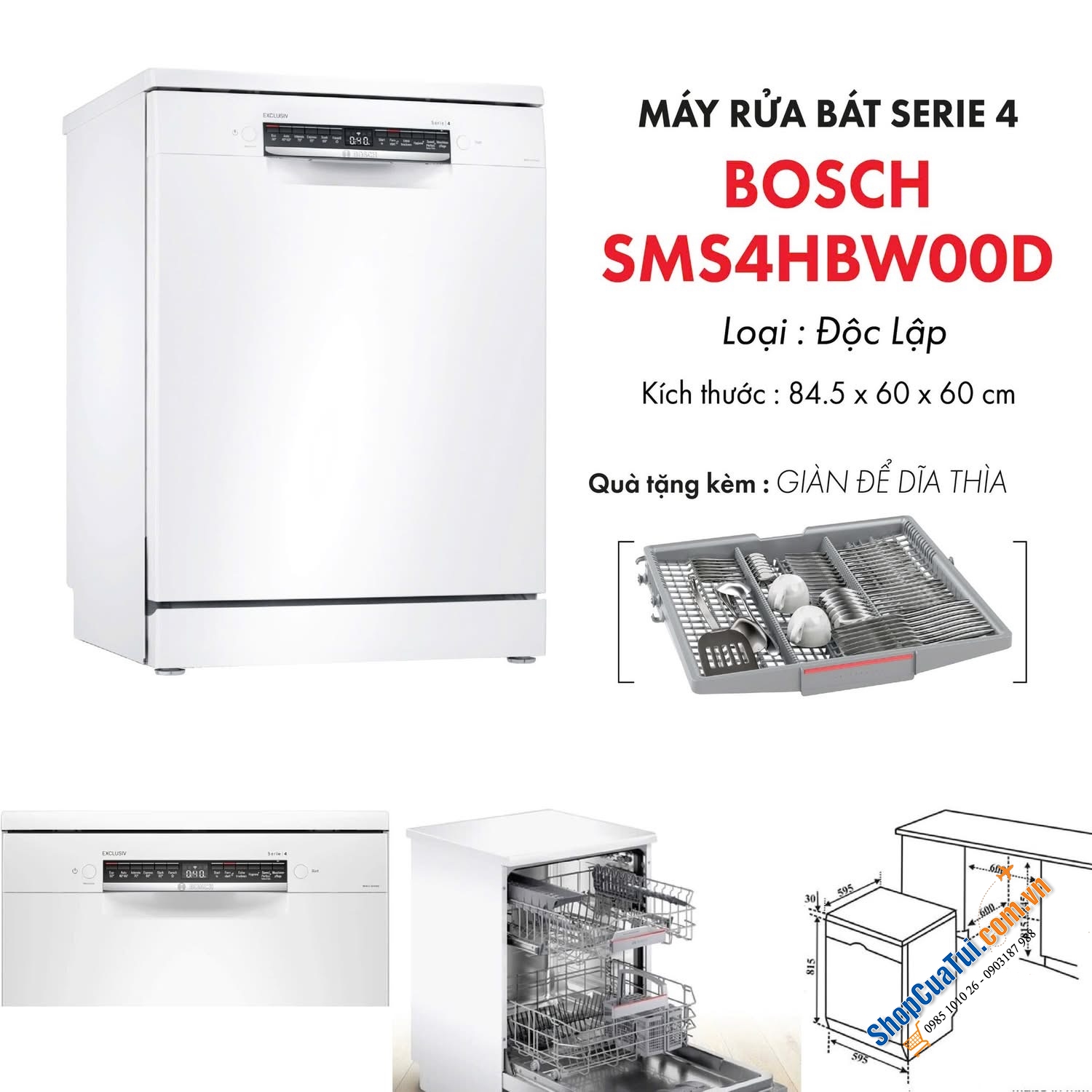 MÁY RỬA BÁT BOSCH SMS4HBW00D.
