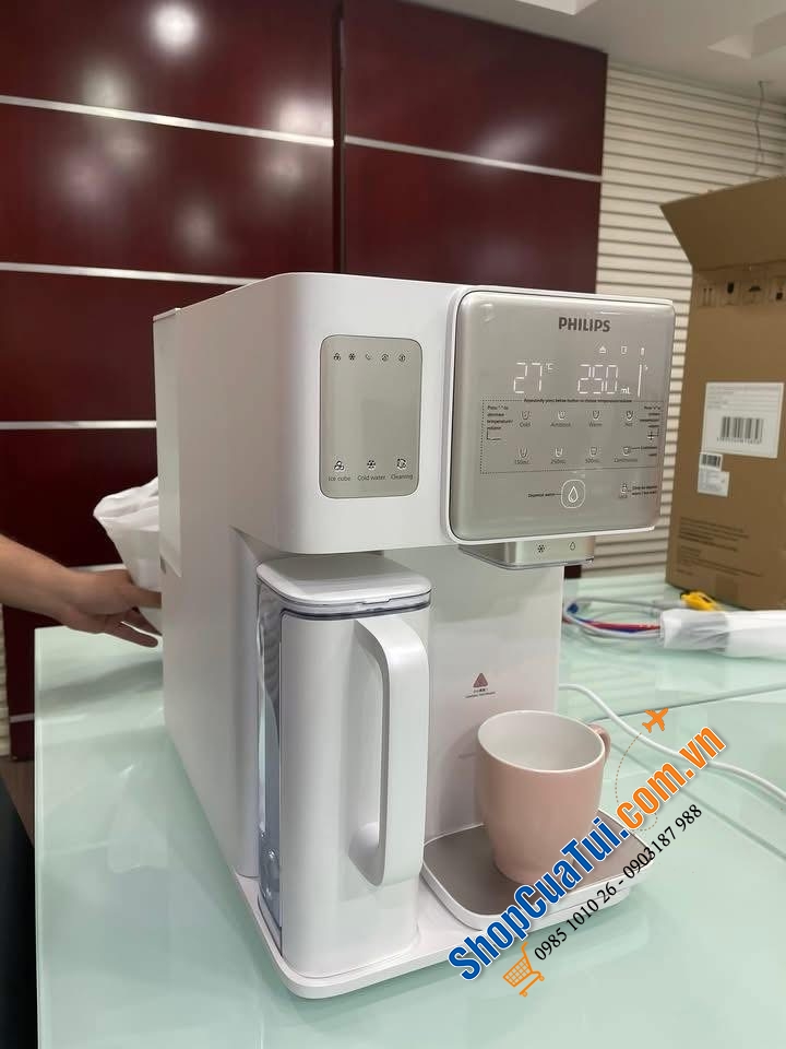 MÁY LỌC NƯỚC ĐỂ BÀN TÍCH HỢP LÀM ĐÁ.