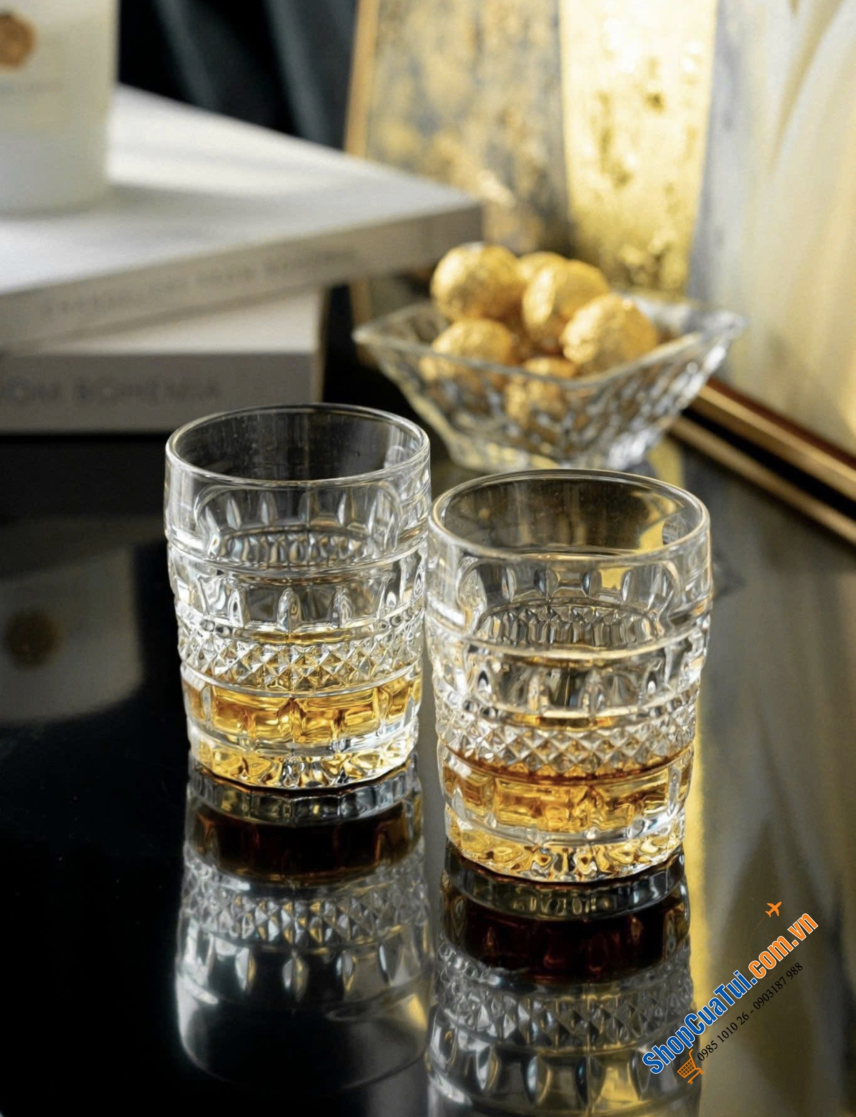 BỘ 6 CỐC WHISHEY BOHEMIA BRITTANY 240ML - Made in Czech.