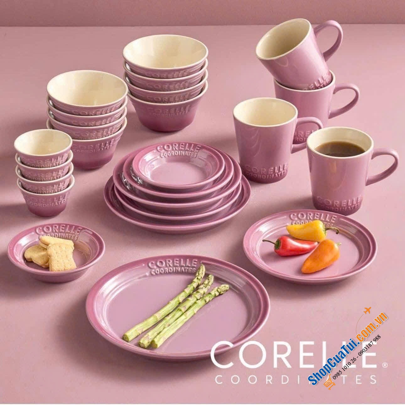 Set bát cao cấp CORELLE 24 chiếc dùng cho 4 người