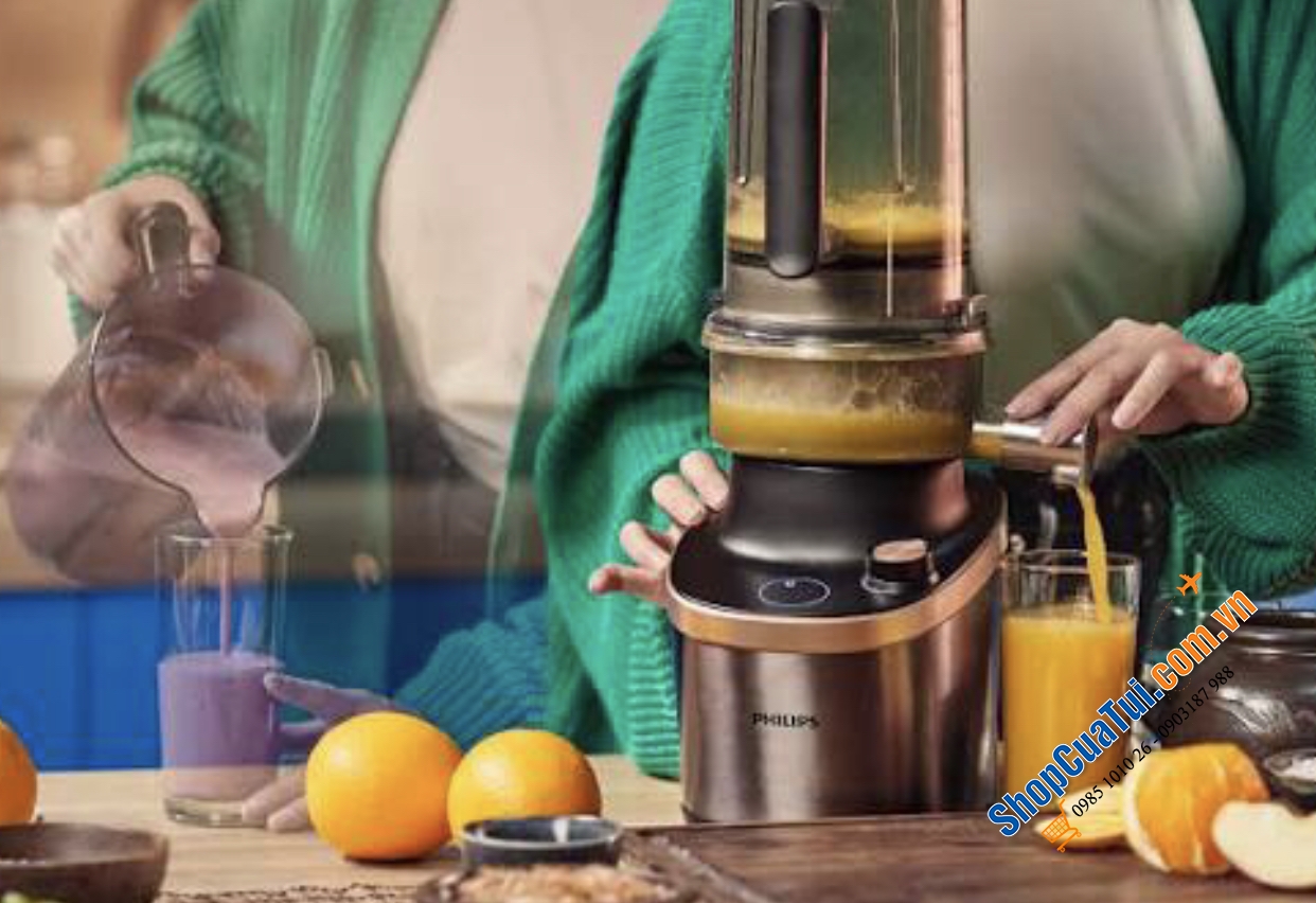 Máy Xay Ép chậm PHILIPS HR3770/10 - Đột Phá Công Nghệ Xay & Ép Trong Một!