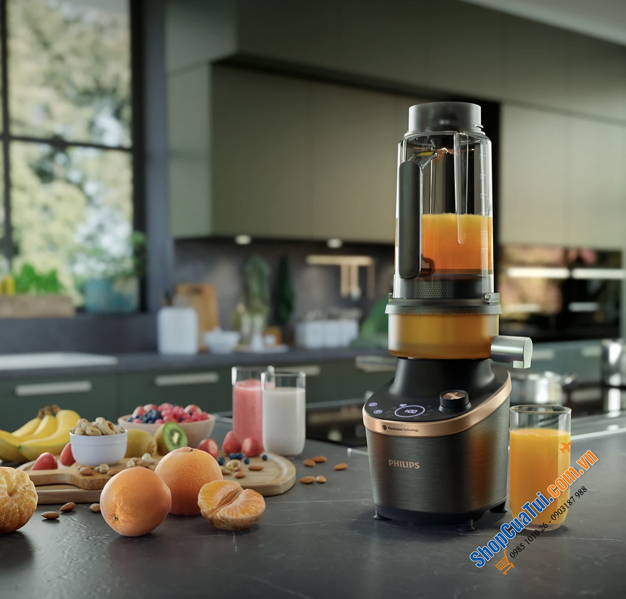 Máy Xay Ép chậm PHILIPS HR3770/10 - Đột Phá Công Nghệ Xay & Ép Trong Một!