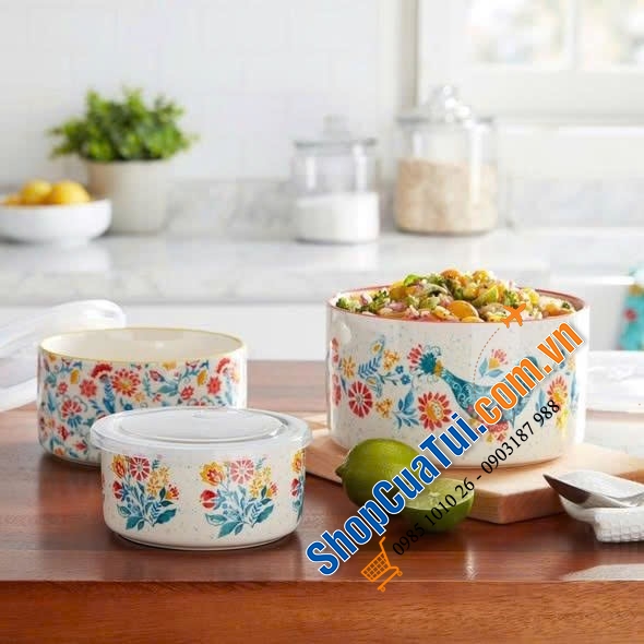 Sét hộp sứ tròn 6 món The Pioneer Woman Mazie.