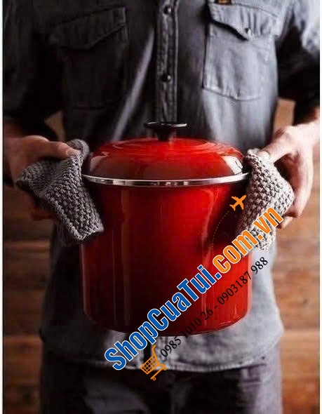 Nồi thép tráng men Le Creuset size 20cm - Made in Thailand - tặng kèm 1 set 4 hũ Ramekins nhé!