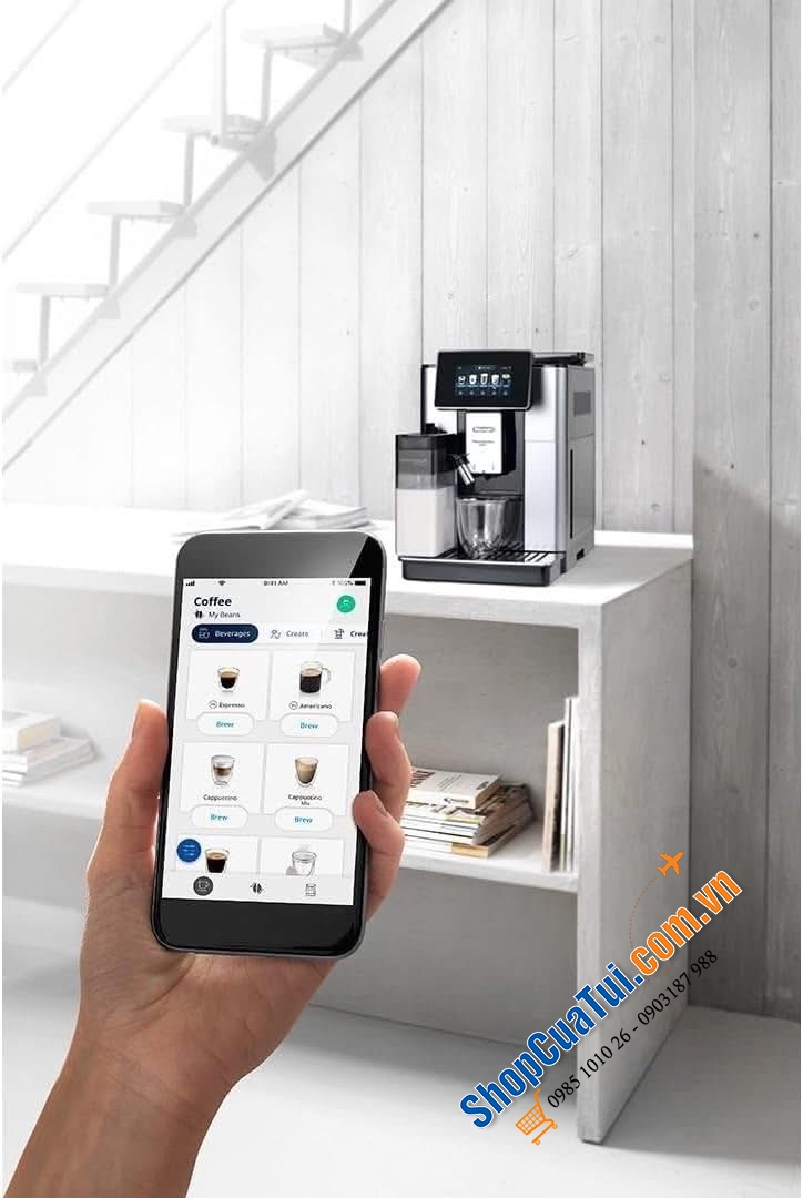 Máy pha cà phê tự động De\\\'Longhi PrimaDonna Soul ECAM 610.55.SB made in EU.