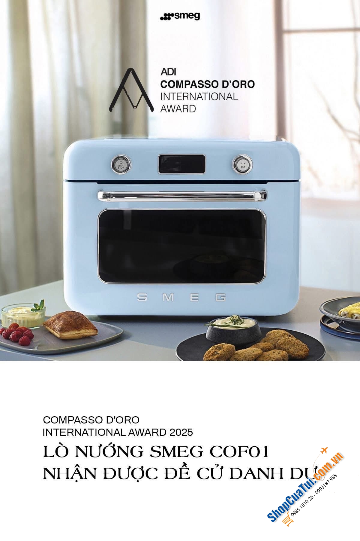 Lò nướng kèm hấp SMEG.