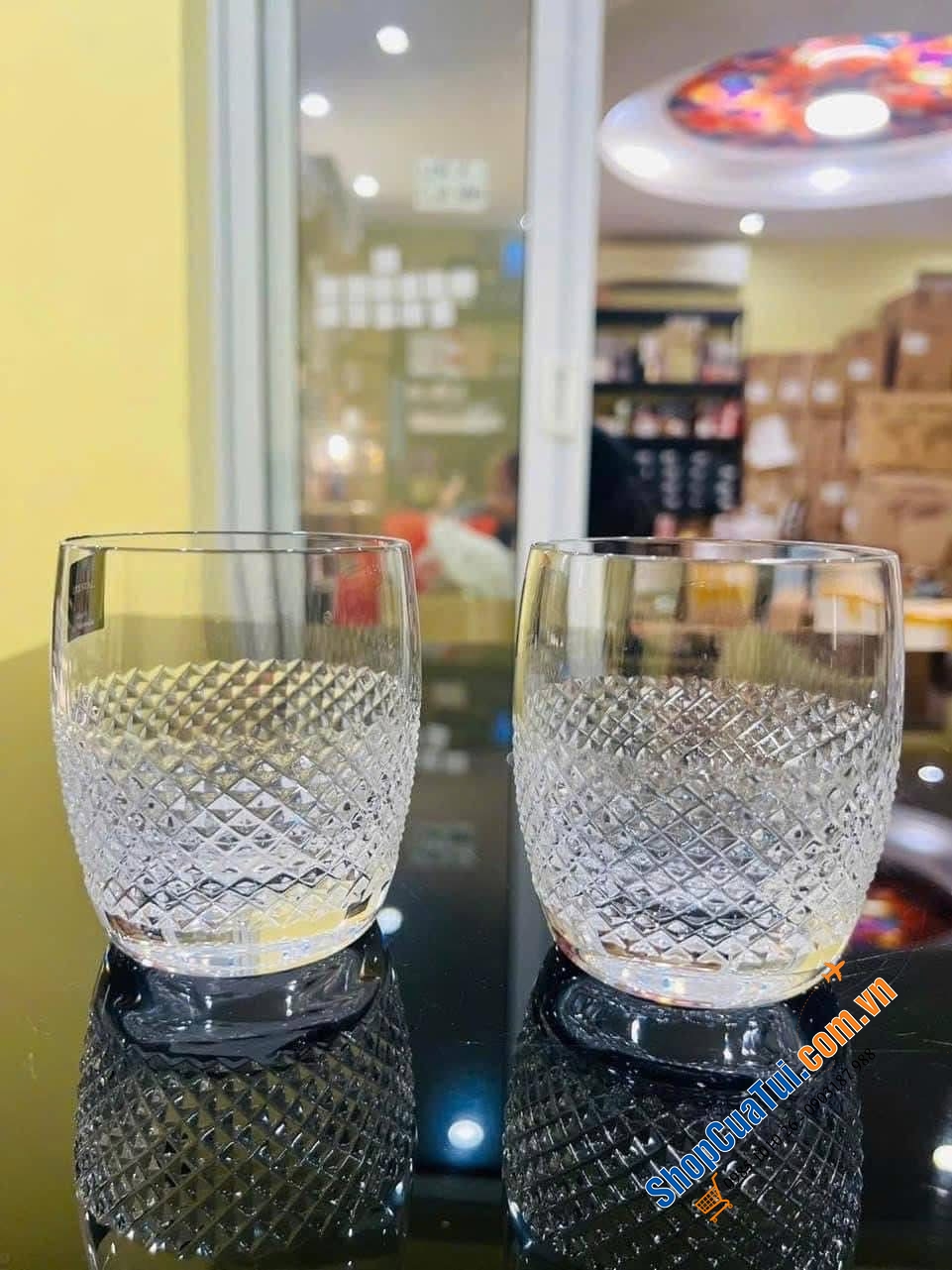 Bộ 2 cốc thấp Precious Rogaska - Thương hiệu pha lê số 1 Tiệp Khắc.