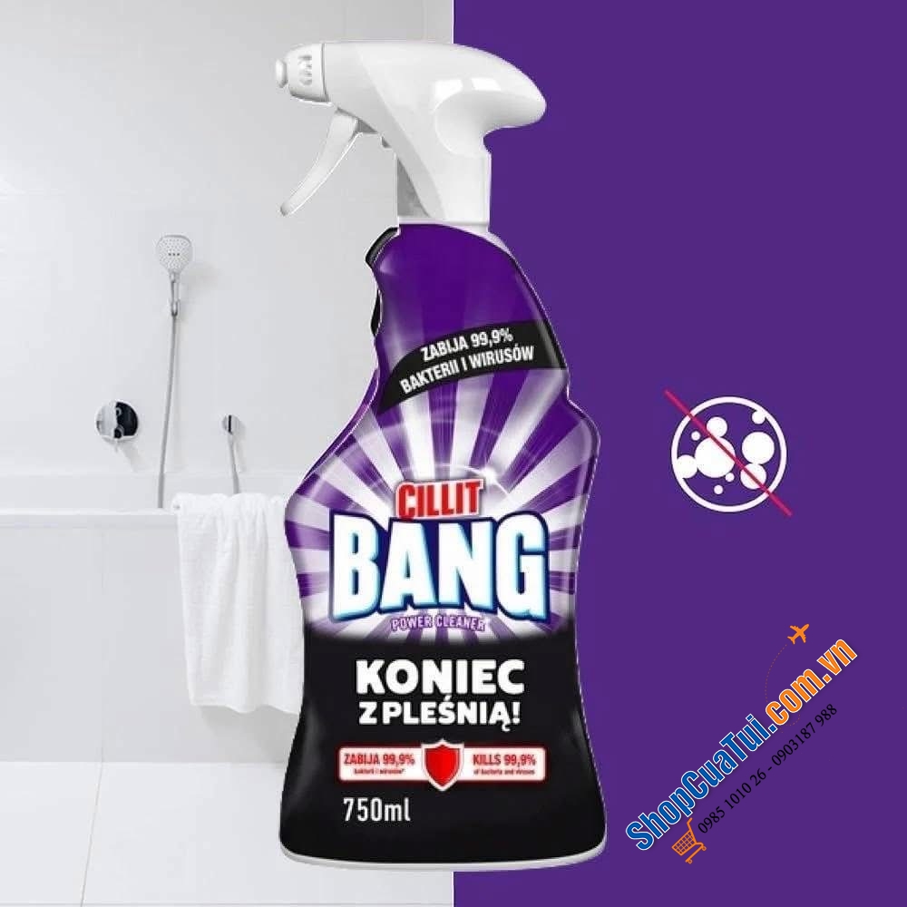 Xịt tẩy mốc Cillit Bang Power Cleaner koniec z pleśnią 750ml.