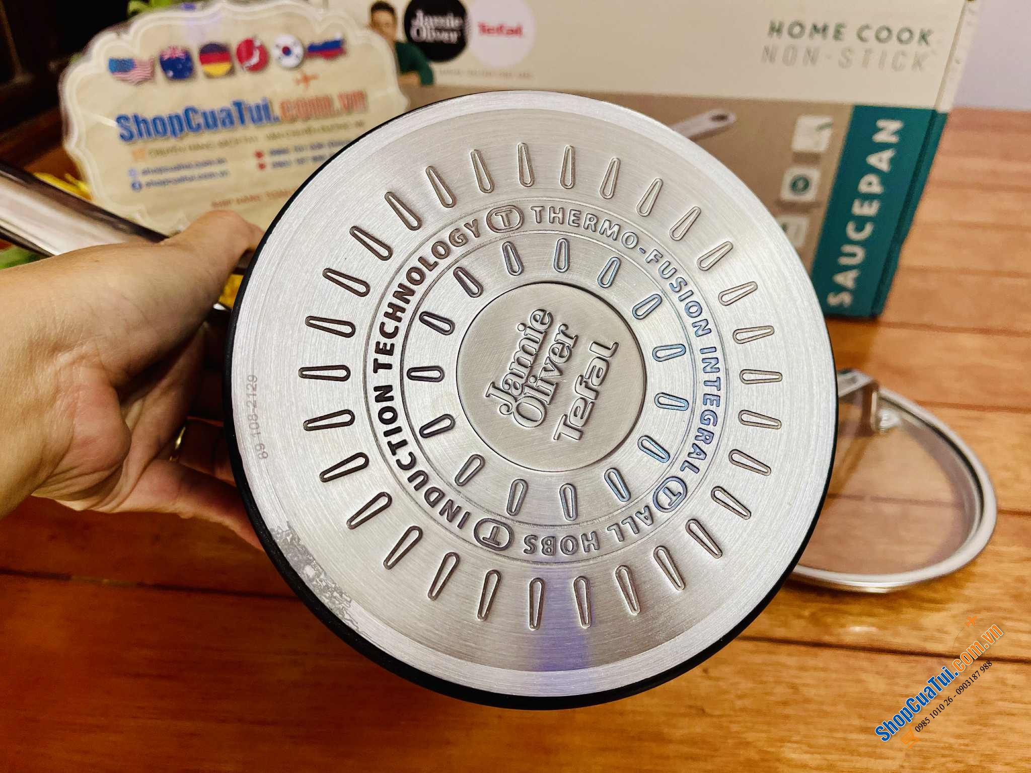QUÁNH CHỐNG DÍNH TEFAL JAMIE OLIVER HOME COOK 16CM CÓ NẮP.