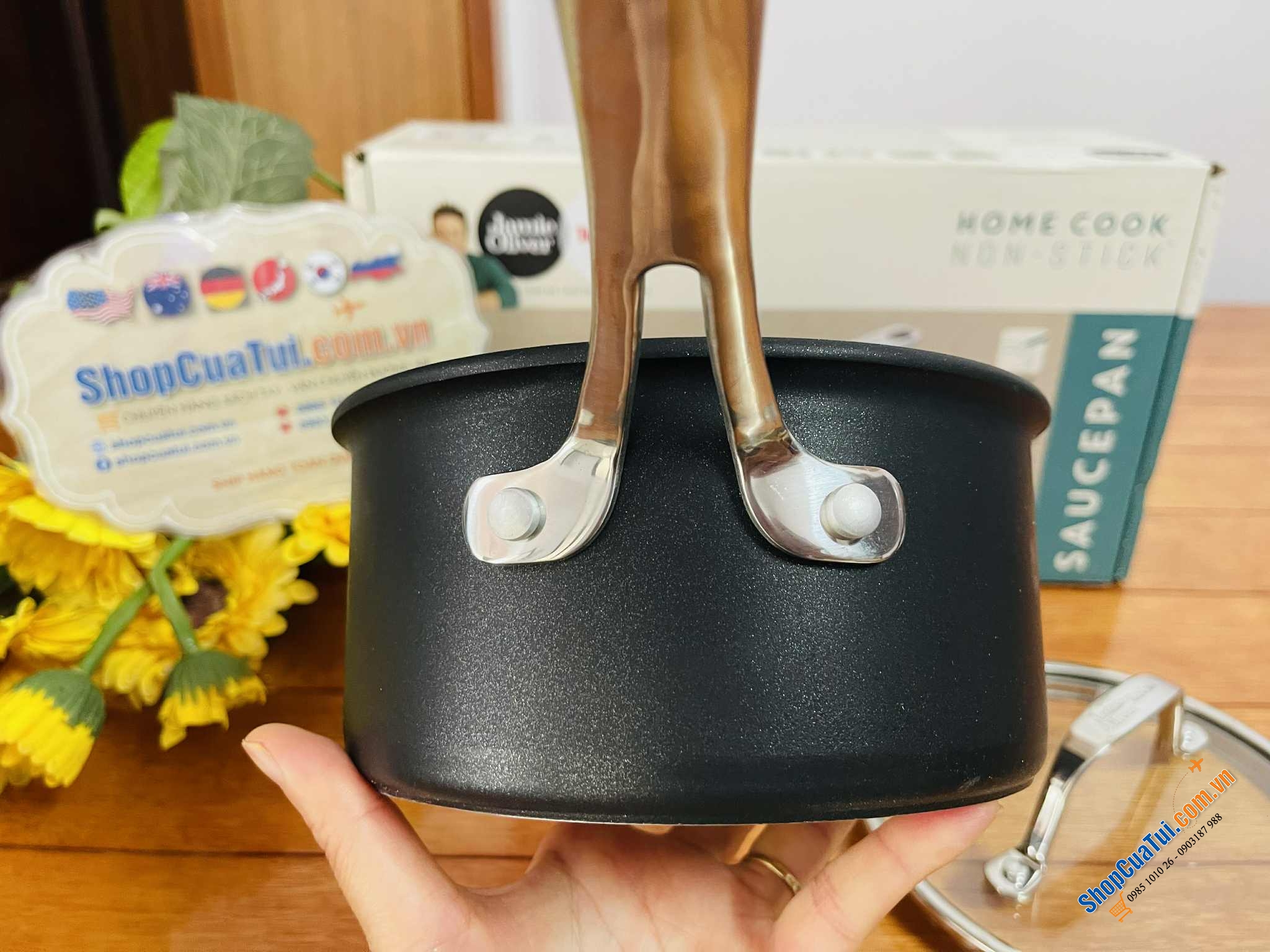 QUÁNH CHỐNG DÍNH TEFAL JAMIE OLIVER HOME COOK 16CM CÓ NẮP.