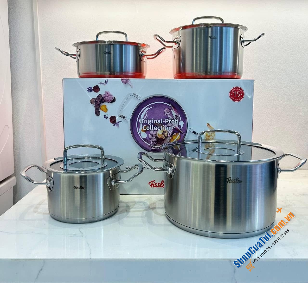 Bộ nồi Fissler Original Profi set 4 món vung kính - Made in Germany.