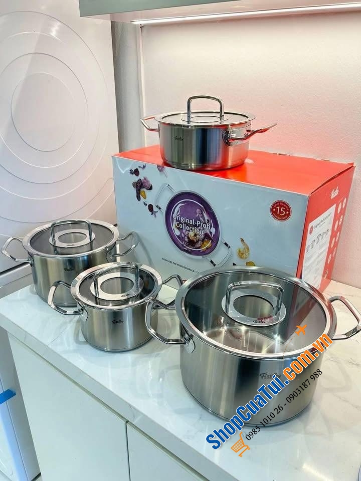 Bộ nồi Fissler Original Profi set 4 món vung kính - Made in Germany.