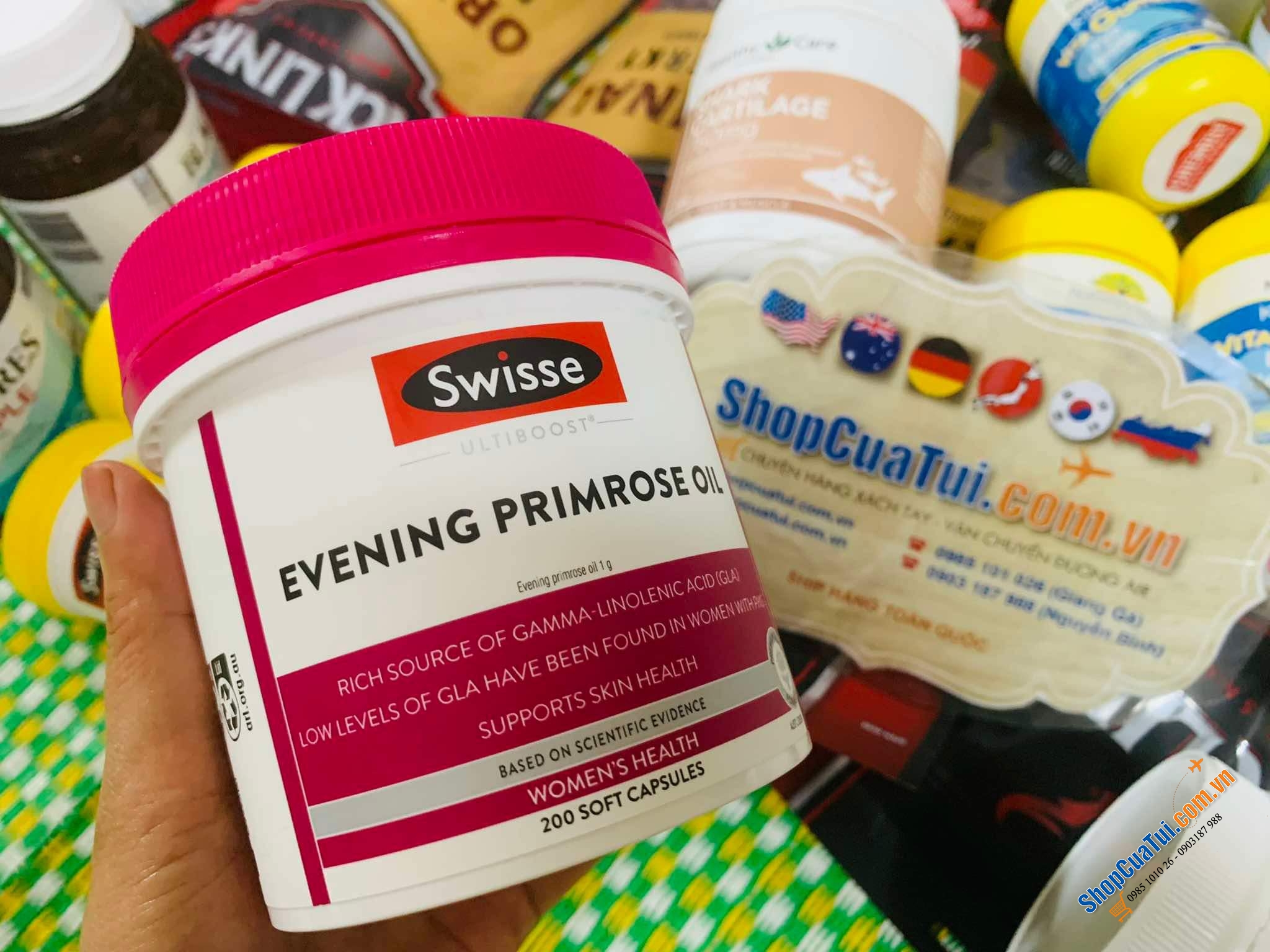 VIÊN UỐNG TINH DẦU HOA ANH THẢO SWISSE EVENING PRIMROSE OIL 200 VIÊN - tốt cho nội tiết của chị em