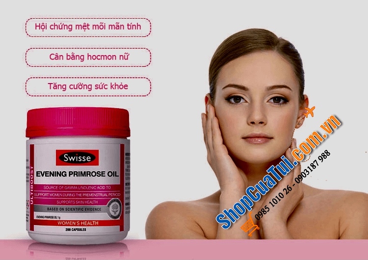 VIÊN UỐNG TINH DẦU HOA ANH THẢO SWISSE EVENING PRIMROSE OIL 200 VIÊN - tốt cho nội tiết của chị em