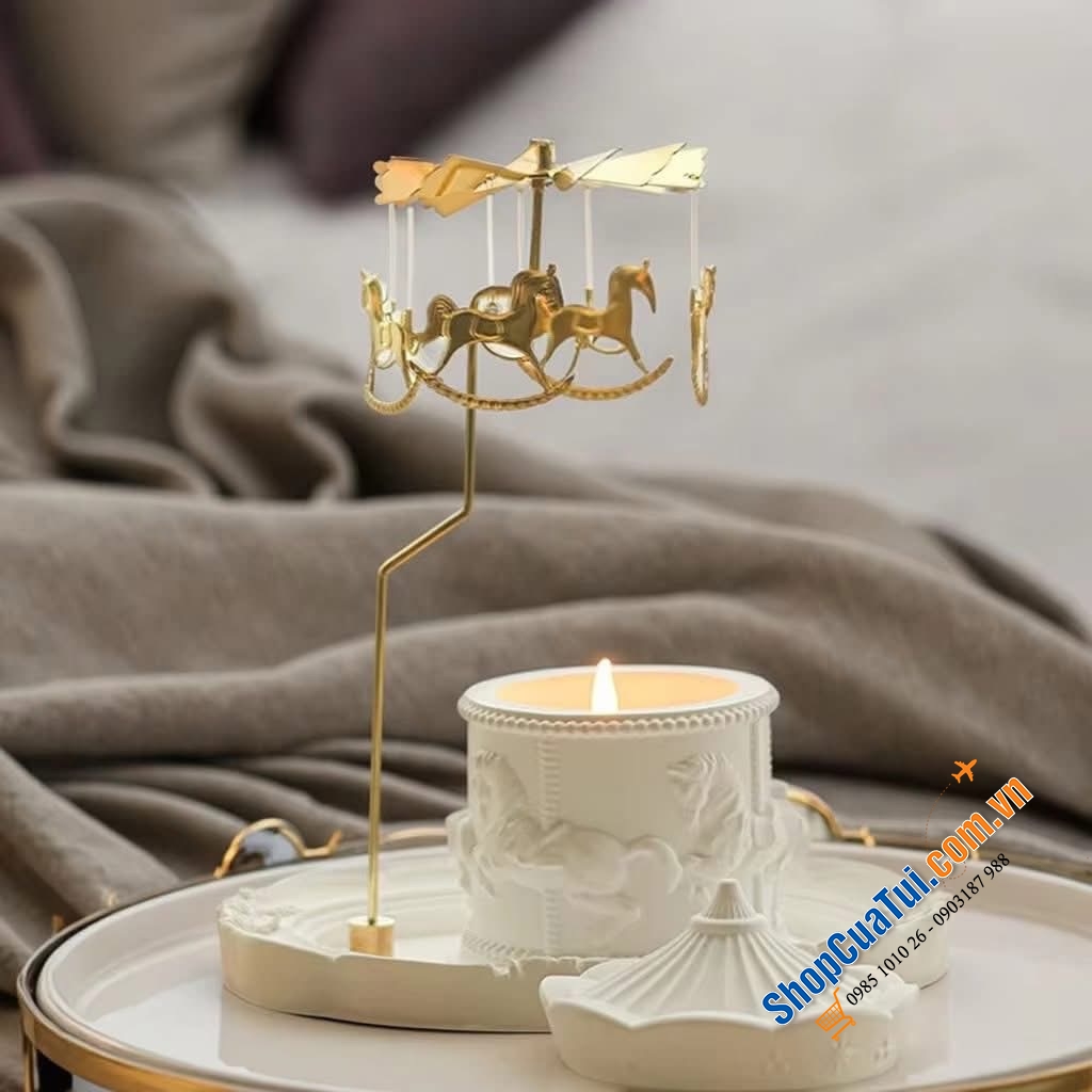 Sét nến thơm kèm giá đỡ nến xoay cao cấp.