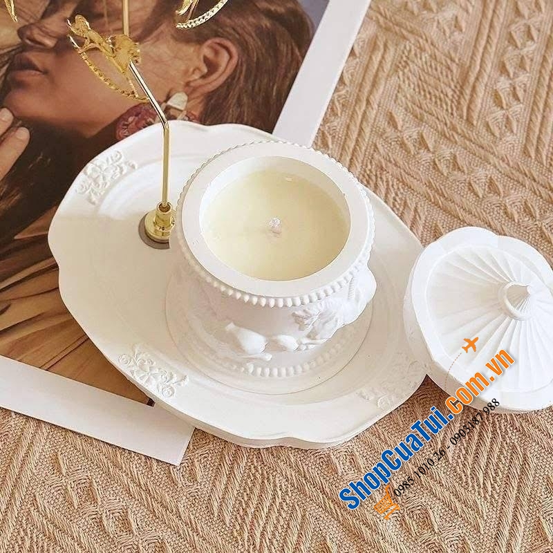 Sét nến thơm kèm giá đỡ nến xoay cao cấp.