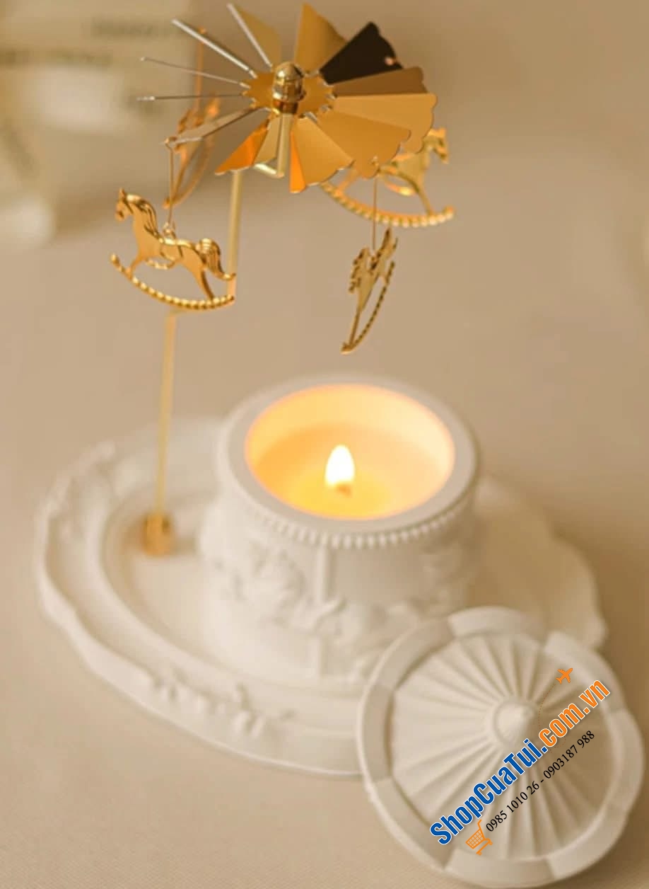 Sét nến thơm kèm giá đỡ nến xoay cao cấp.