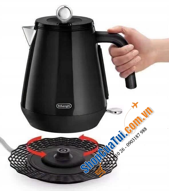 Ấm DeLonghi ECLETTICA  KBD2001 1,7L màu Đen Bóng siêu đẹp.