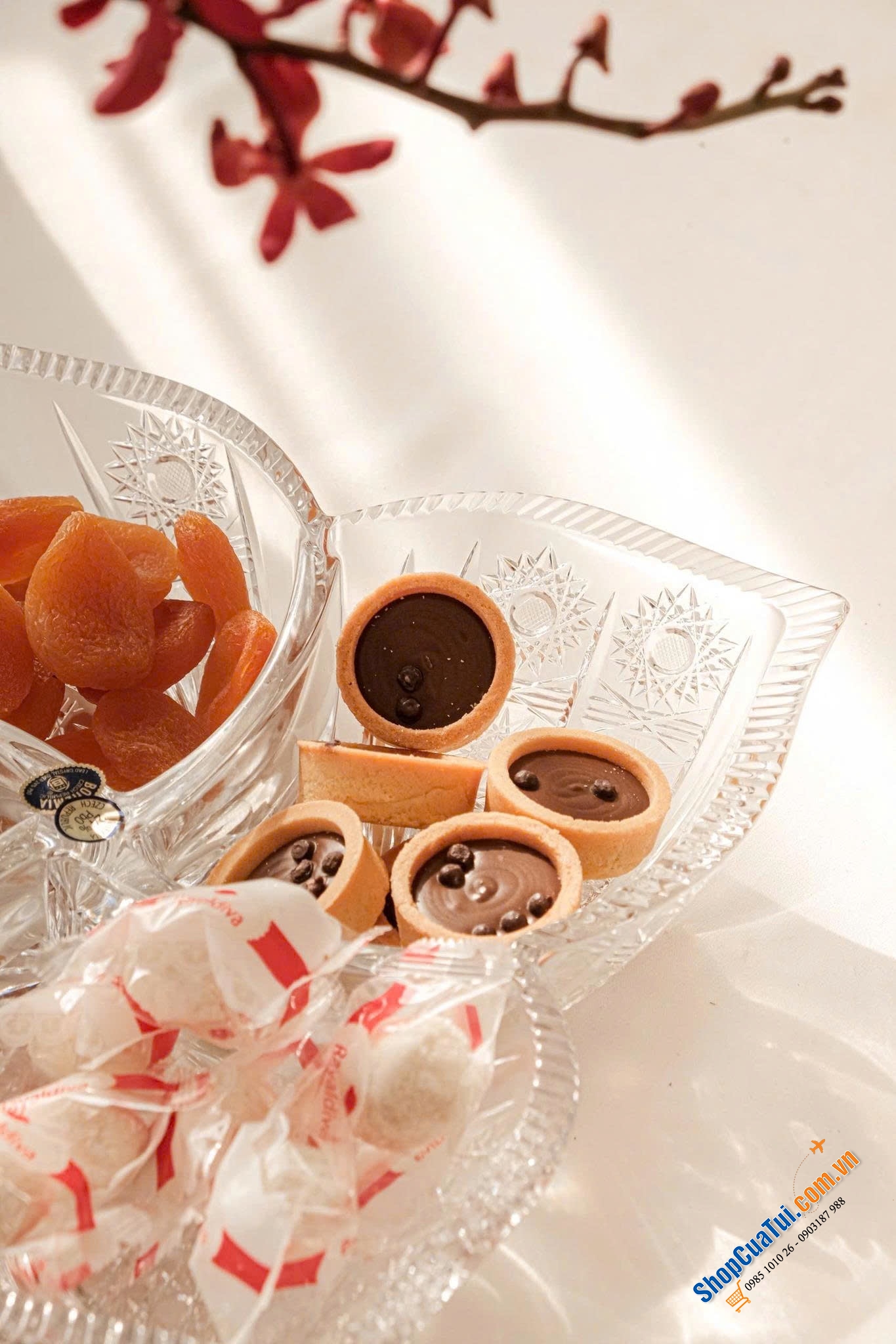 Đĩa Mứt 4 Cánh Hoa Bohemia M57 30cm.