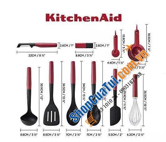 Set Dụng Cụ Kitchenaid 20 món.