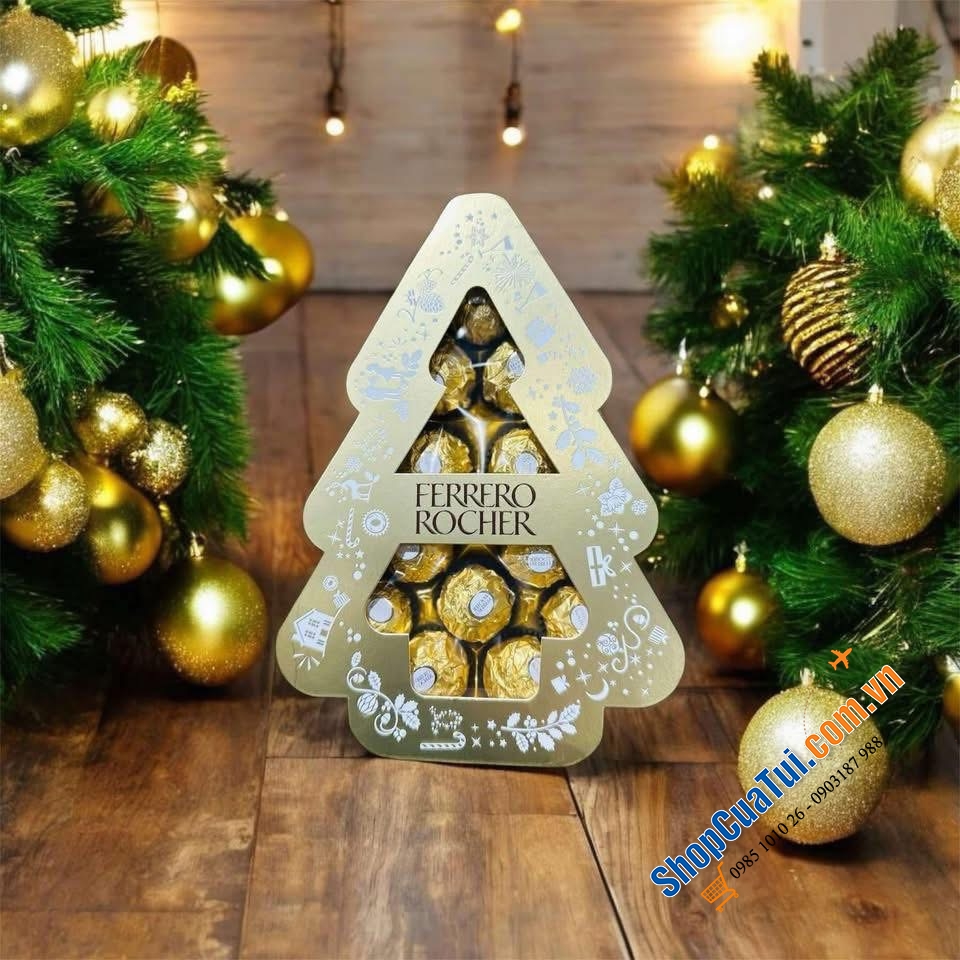 FERRERO ROCHER CÂY THÔNG 150g – MÓN QUÀ NGỌT NGÀO CỦA MÙA LỄ HỘI.