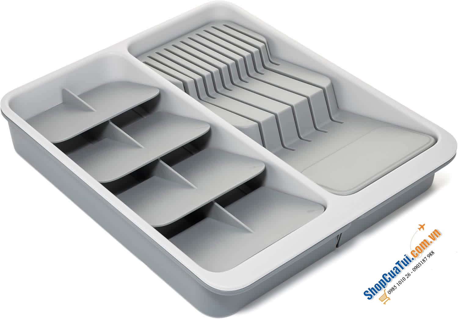 Khay đựng dao muỗng nĩa và cắm dao hộc kéo nhà bếp có thể mở rộng DrawerStore Joseph Joseph 8500015.