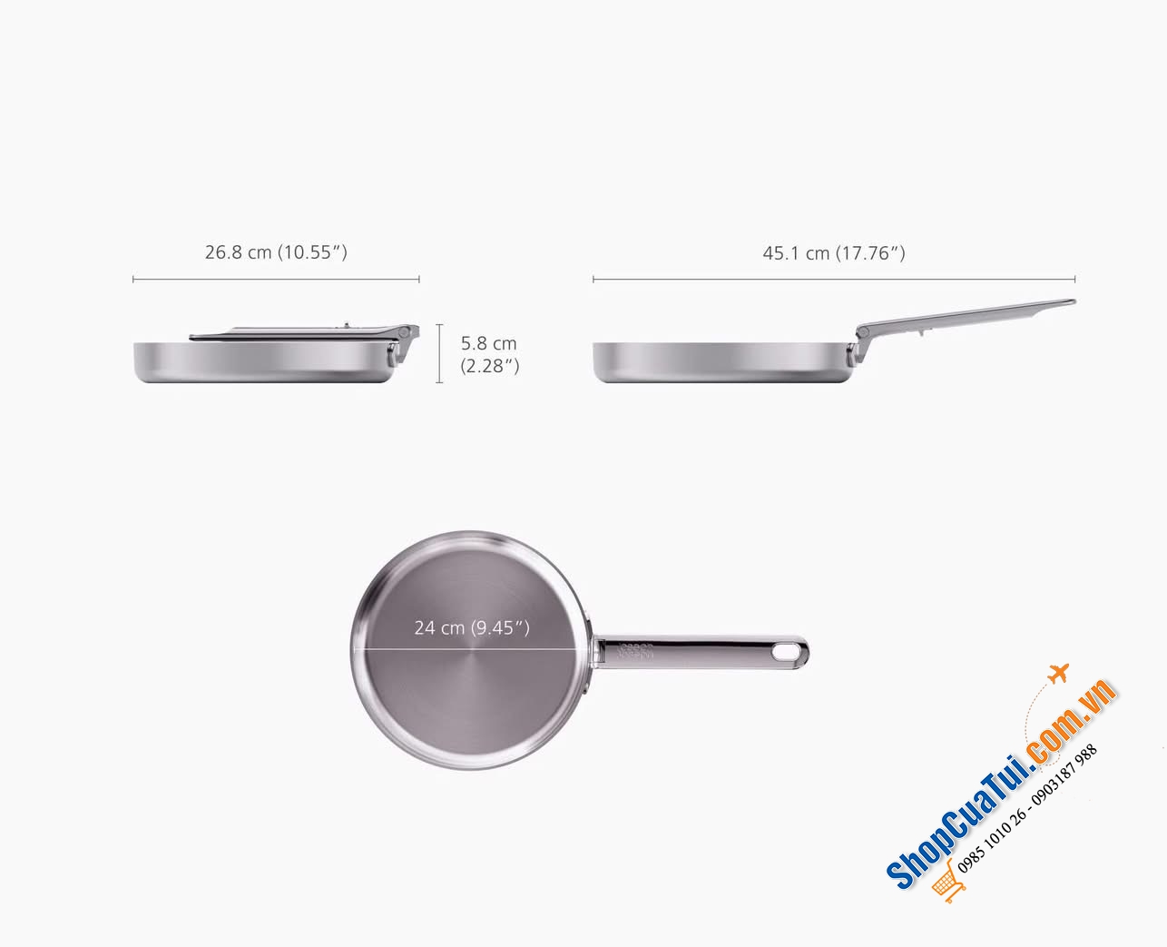 Chảo thép Inox Joseph Joseph 24cm 1000025.