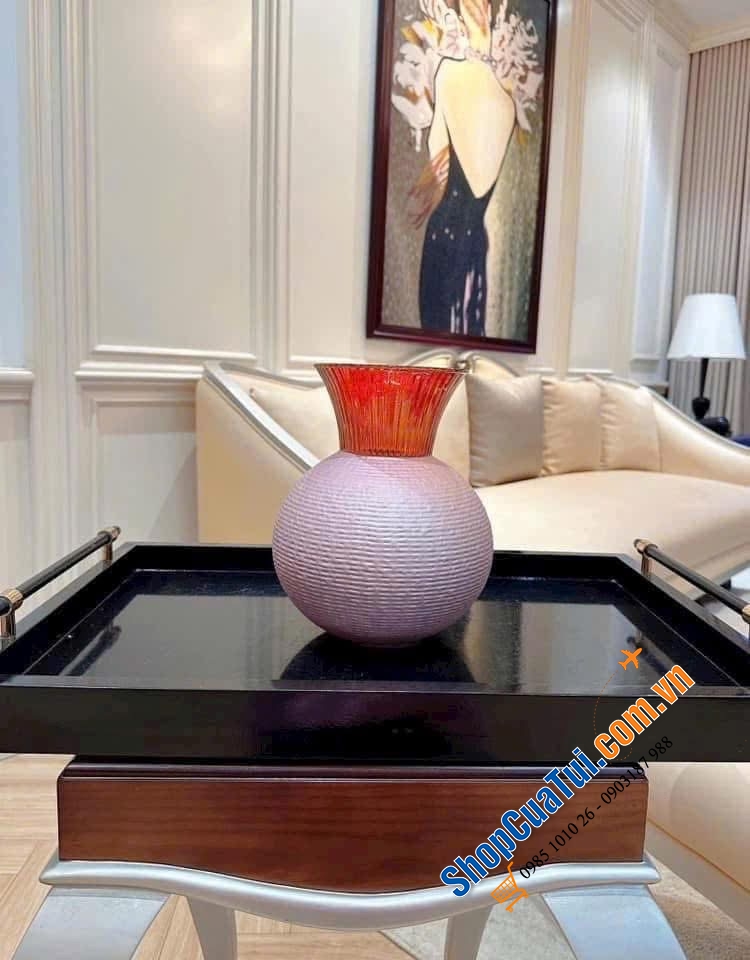 Lọ hoa Ophelia Fuchsia vân full hồng 25cm.