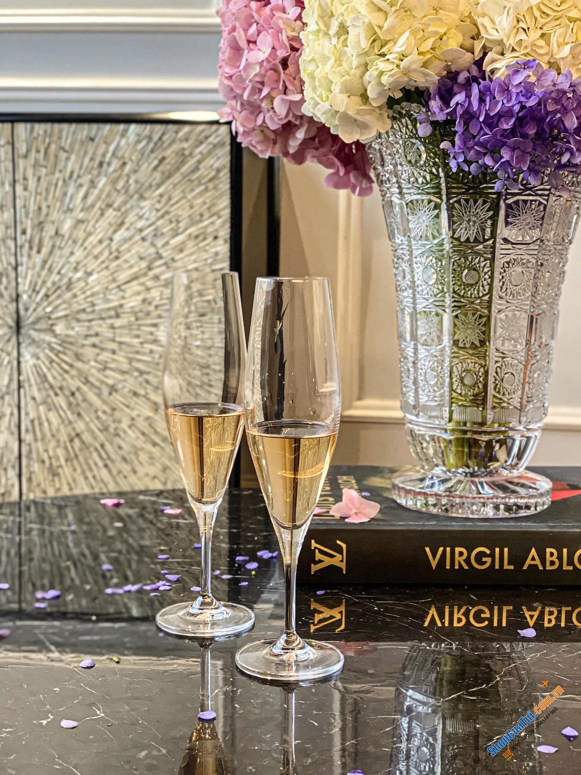 Set 6 ly Champange Bohemia Gavia 210ml.