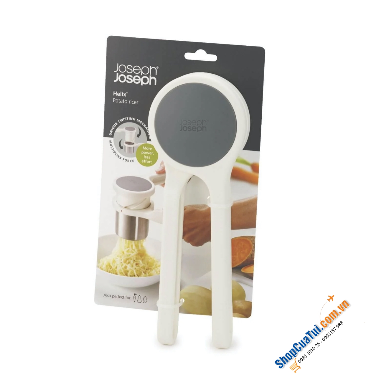DỤNG CỤ NGHIỀN KHOAI TÂY JOSEPH JOSEPH HELIX 20100 – xoay nhẹ là mịn liền.