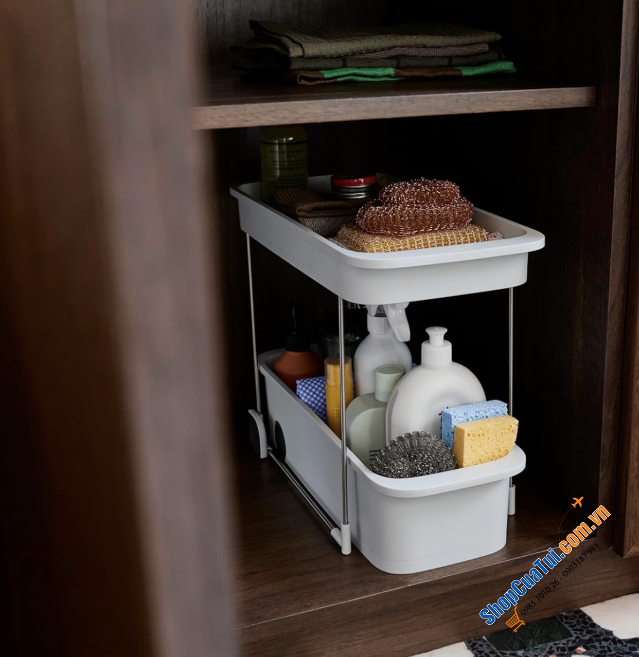 Kệ đựng đồ 2 tầng Joseph Joseph 8500001 Cupboardstore – Màu xám.