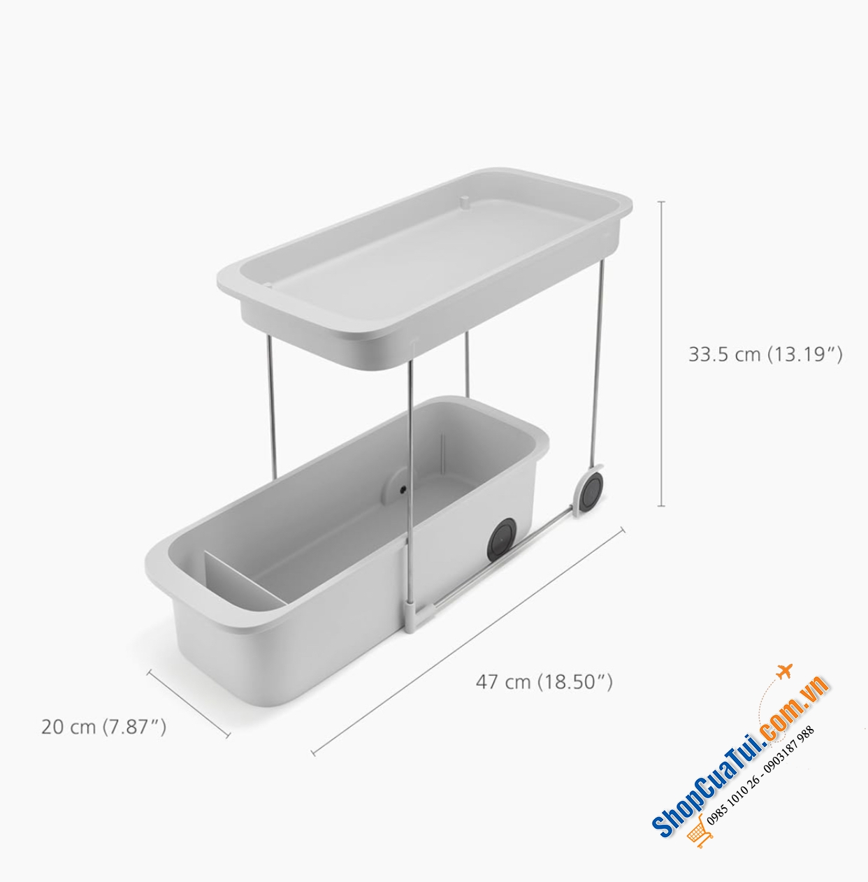 Kệ đựng đồ 2 tầng Joseph Joseph 8500001 Cupboardstore – Màu xám.