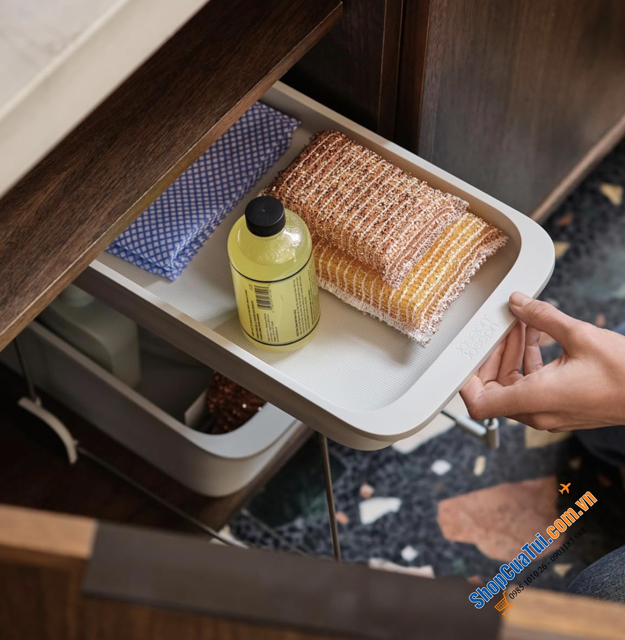 Kệ đựng đồ 2 tầng Joseph Joseph 8500001 Cupboardstore – Màu xám.