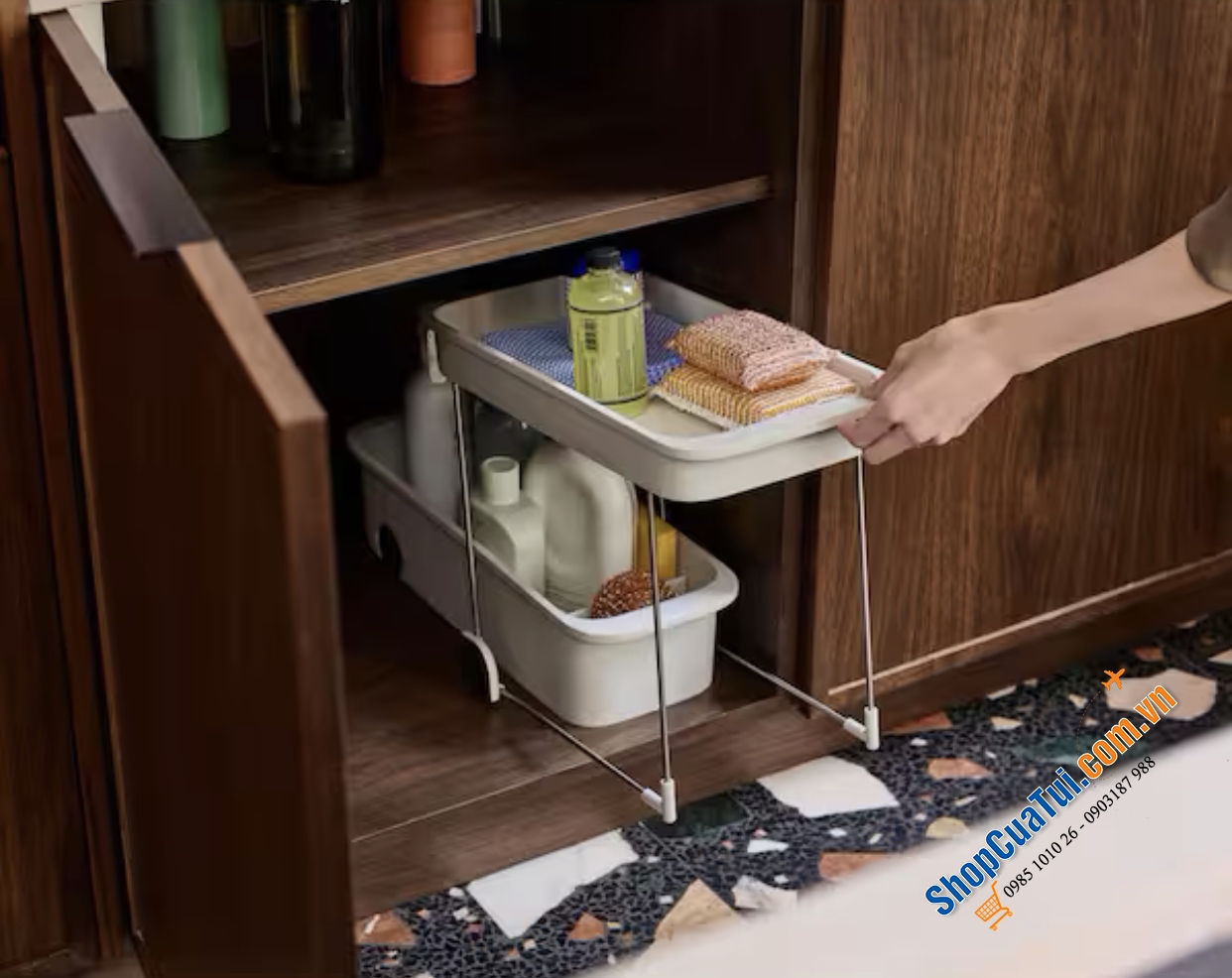 Kệ đựng đồ 2 tầng Joseph Joseph 8500001 Cupboardstore – Màu xám.