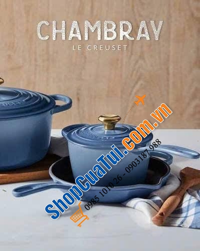 Quánh Le creuset Mini sauce pan 16cm màu chambray và agave xanh – nhỏ mà sang xuất sắc.