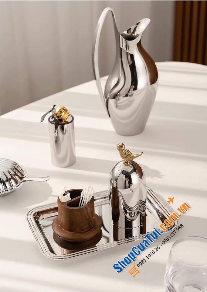 Hộp tăm Kiskim hình quả lựu & Hộp tăm Kiskim 2 ngăn hình chim.