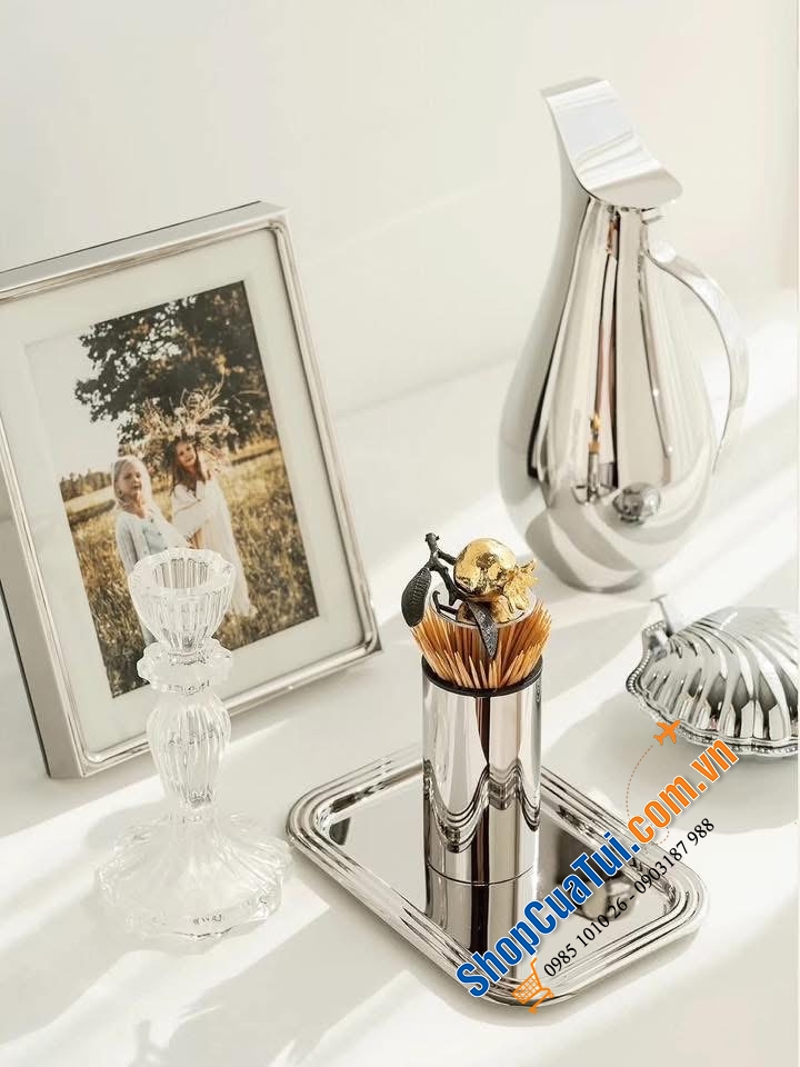 Hộp tăm Kiskim hình quả lựu & Hộp tăm Kiskim 2 ngăn hình chim.