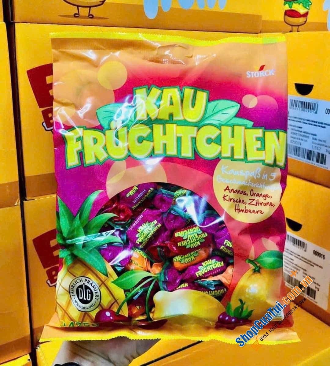 Kẹo hoa quả mềm Kau Fruchtchen Storck 425g - hàng Đức.