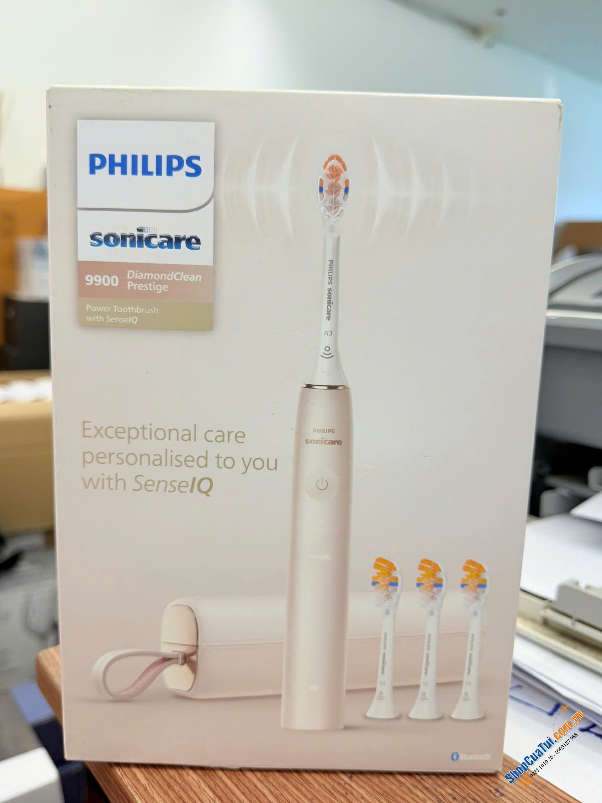 Bàn chải điện Philips Sonicare DiamondClean 9900 HX9992/44 Prestige SIÊU PHẨM kèm 3 đầu thay thế.