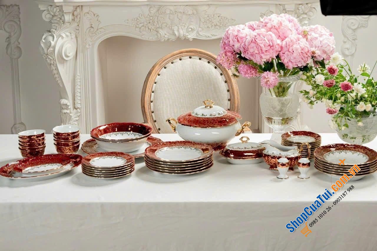Bộ Đồ Ăn Mạ Vàng Tiệp ROYAL CZECH PORCELAIN.