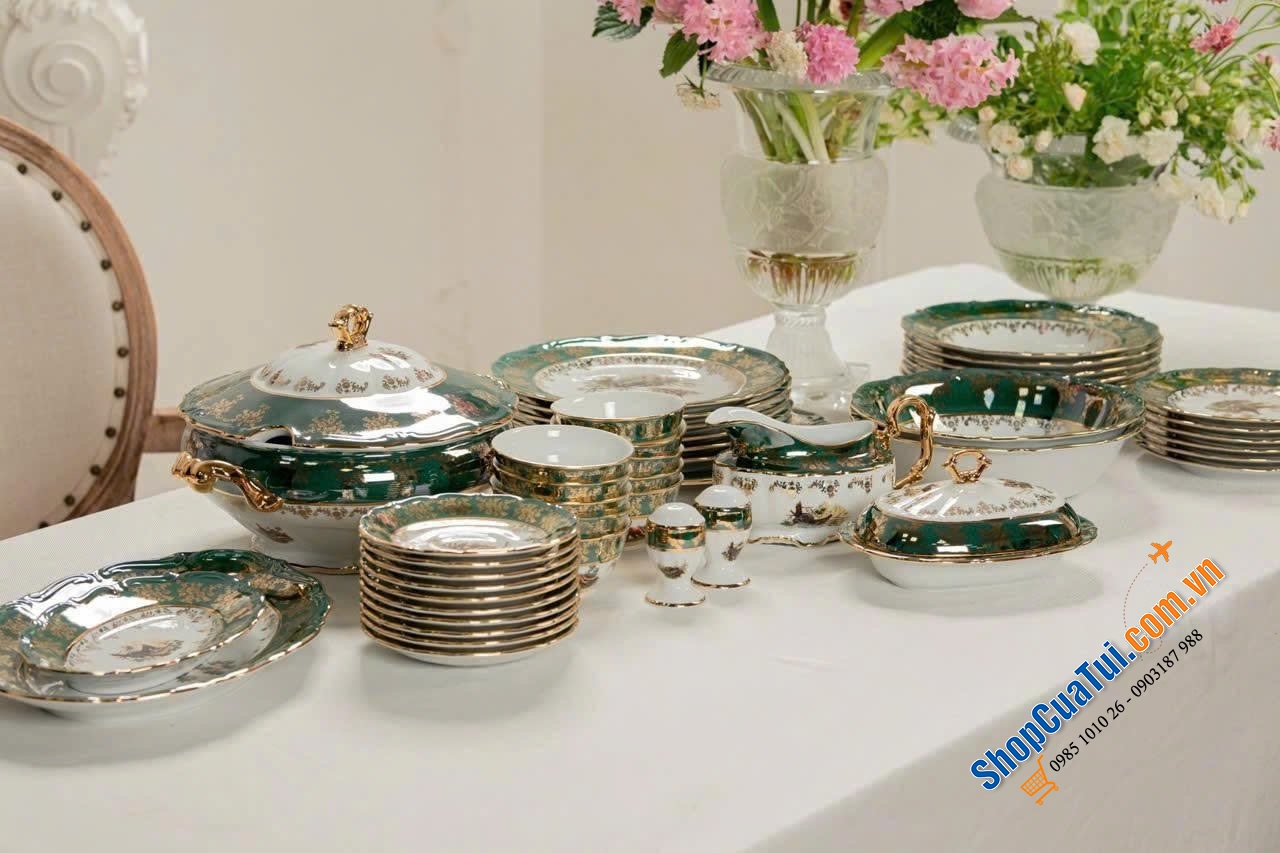Bộ Đồ Ăn Mạ Vàng Tiệp ROYAL CZECH PORCELAIN.