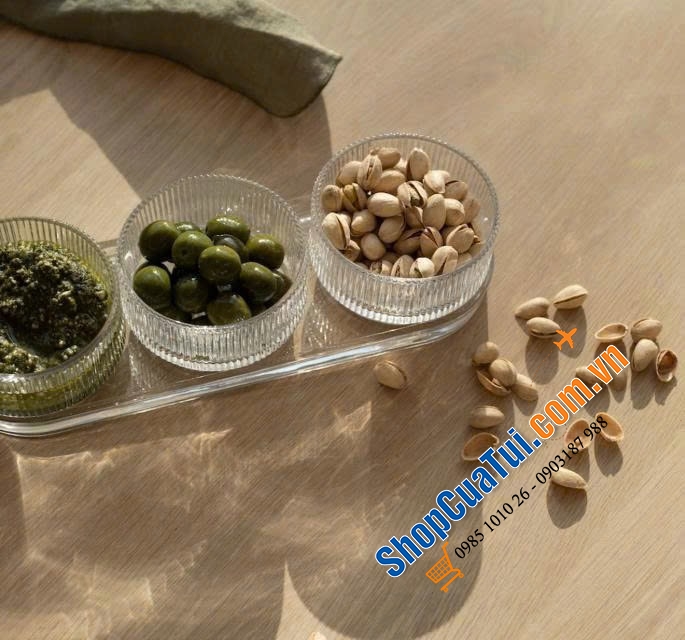 Set 3 bát kèm khay Pilastro Stelton.