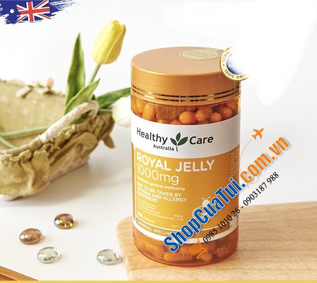 Sữa Ong Chúa Úc Healthy Care Royal Jelly 1000 365 Capsules - Chống suy nhược, giảm mỡ máu, giảm stress, mất ngủ, biếng ăn,...và công dụng làm đẹp