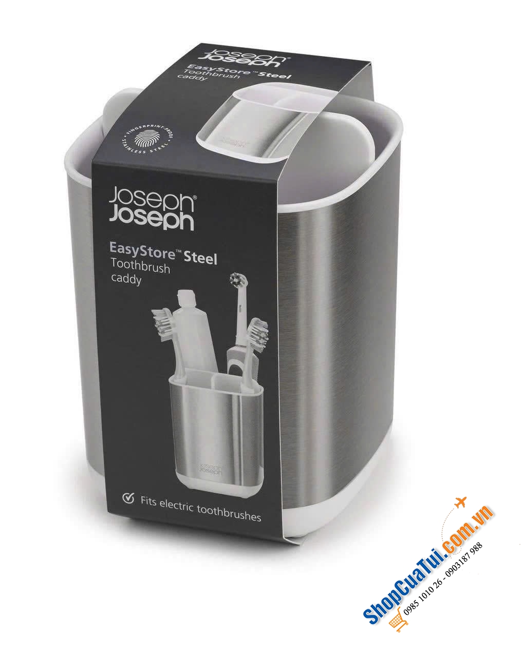 Hộp đựng bàn chải đánh răng Joseph Joseph EasyStore Steel 70530.