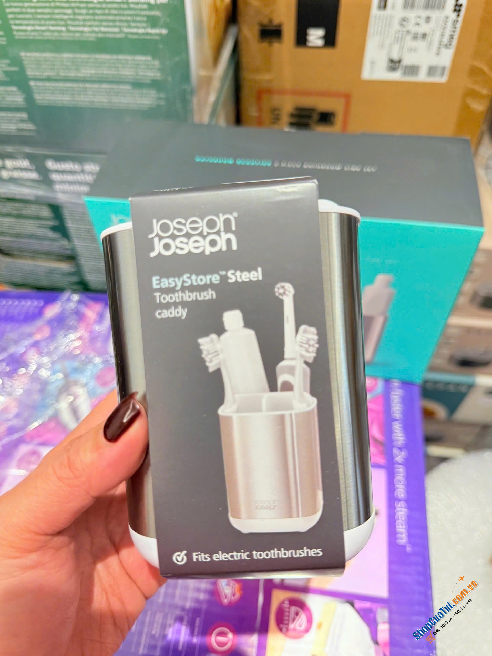 Hộp đựng bàn chải đánh răng Joseph Joseph EasyStore Steel 70530.