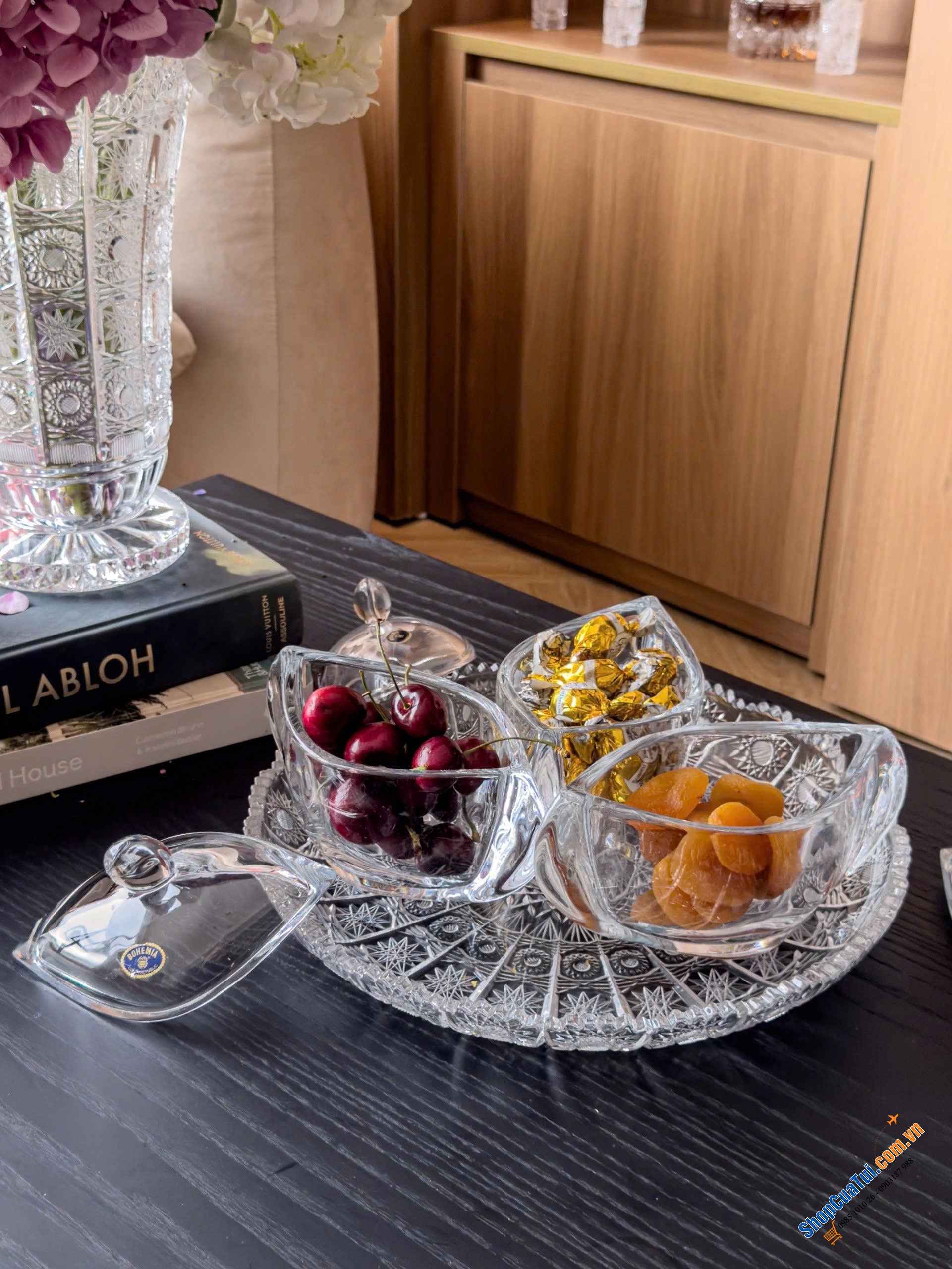 Thố Bohemia Sò siêu đẹp. Xếp 5 âu thành bông hoa tuyệt mỹ.